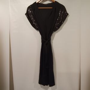 Stylish Black Dress with Sequin Accents